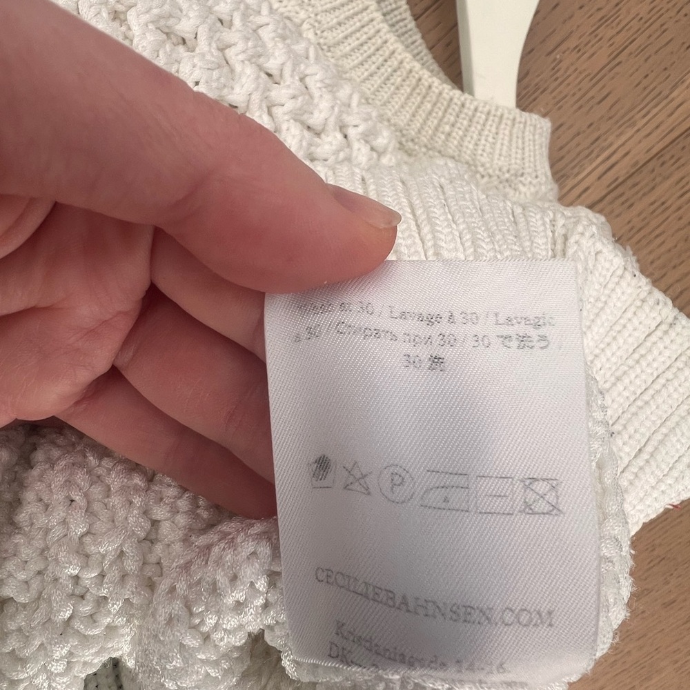Cecilie Bahnsen Faye Organza-detailed Knit Top S - Picture 8 of 10